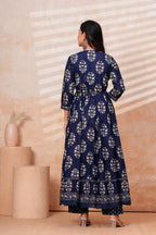 Women Blue Printed Kurta Set with printed Dupatta