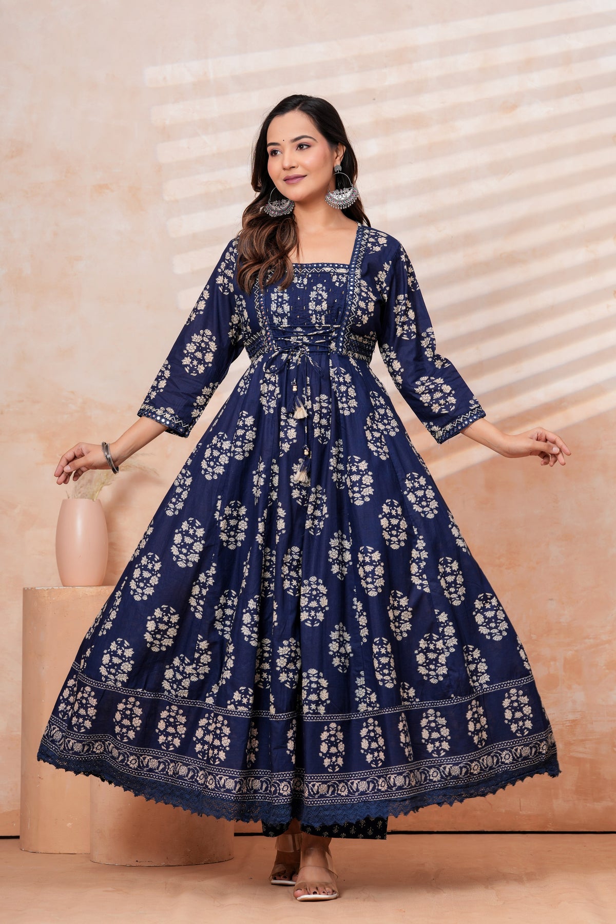 Women Blue Printed Kurta Set with printed Dupatta
