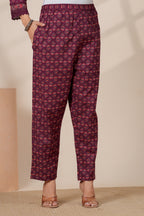 Elegant Maroon Floral Kurta & Pant Set with Lightweight Dupatta