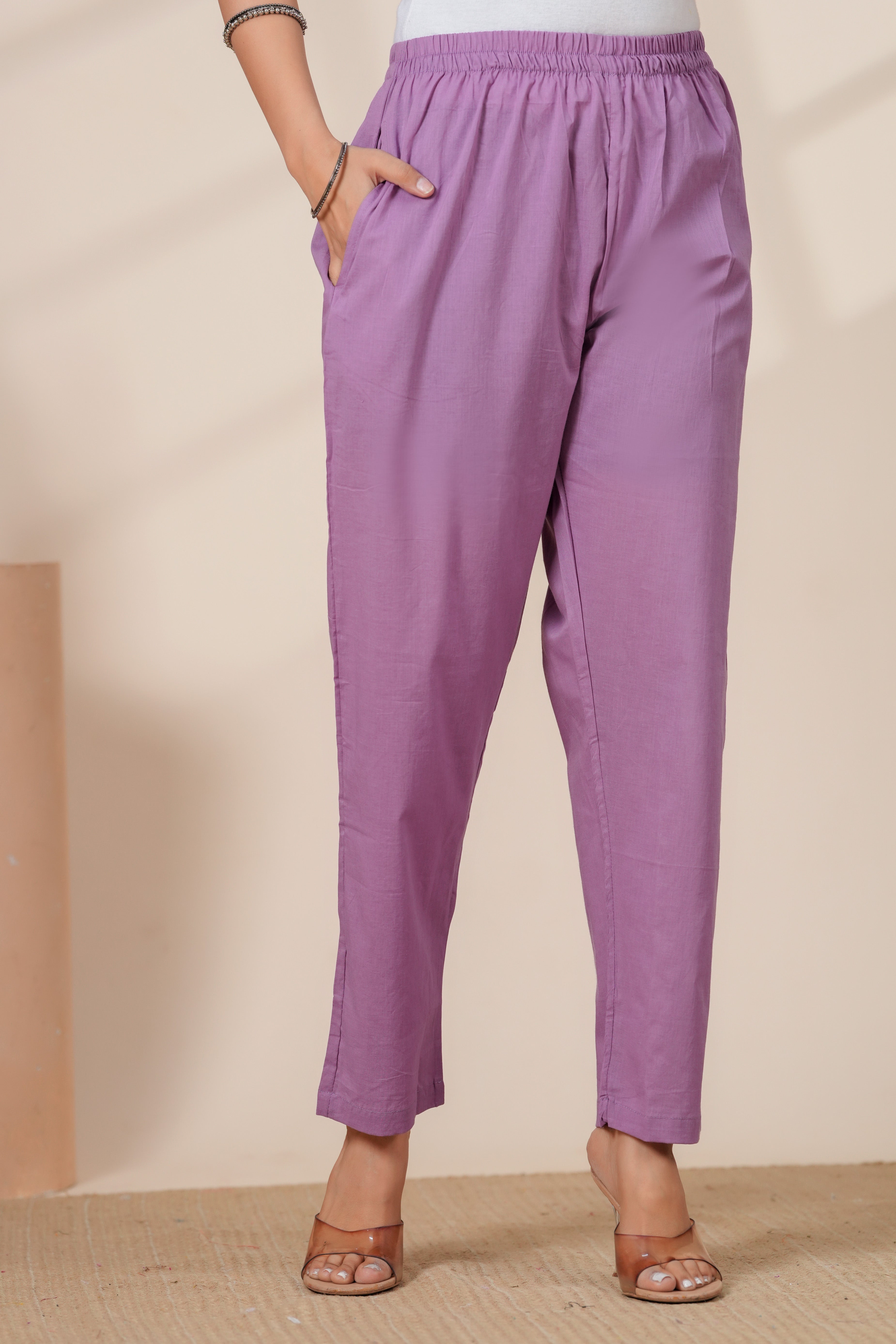 Elegant Lavender Printed Kurta with Pants & Floral Dupatta Set