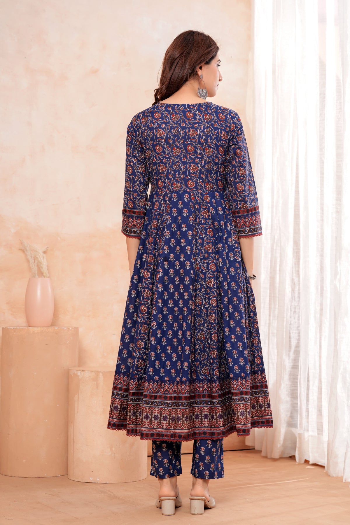 Elegant Blue HandWorked Kurta Set With  Printed Duptta