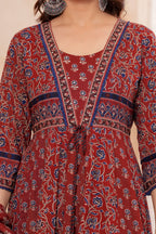 Elegant Maroon HandWorked Kurta Set With  Printed Duptta