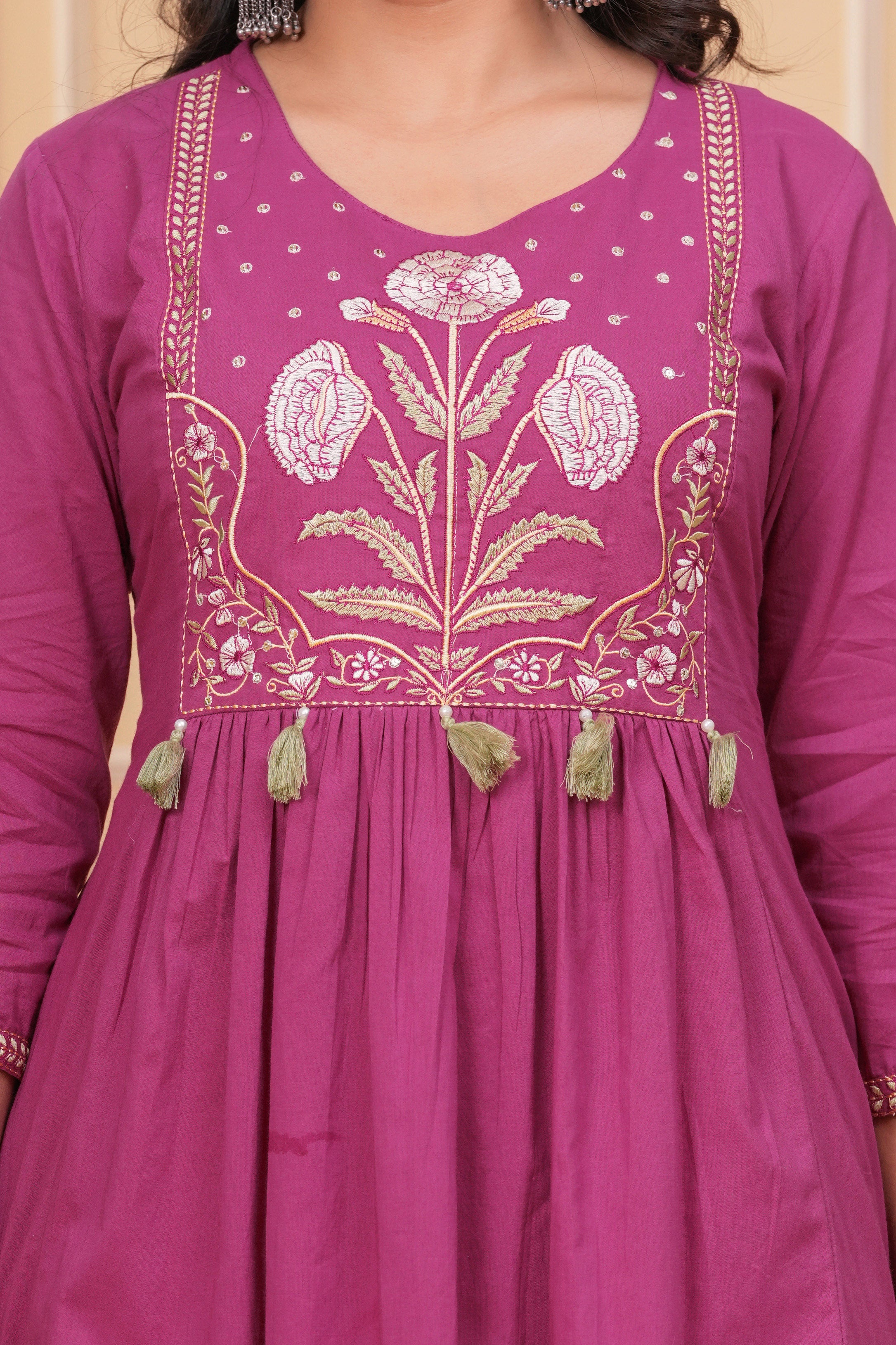 Elegant Women Embroidered Pink Kurta Pant with Cotton Printed Dupatta
